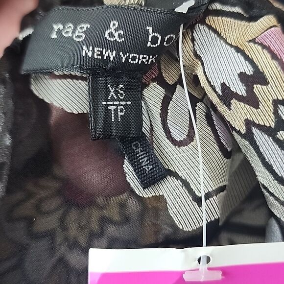 NWT Rag & Bone Sierra Floral Long Sleeve Sheer Blouse  Medium - Picture 11 of 12